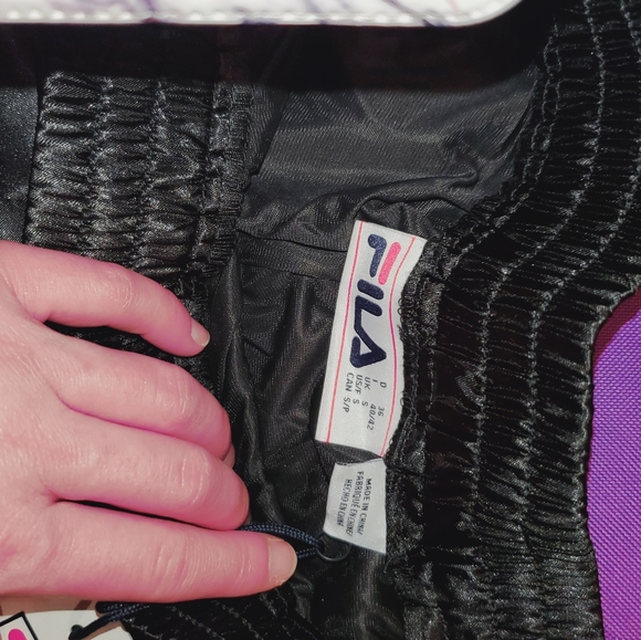 N.W.T. Fila shorts shiny black satin - Picture 10 of 16